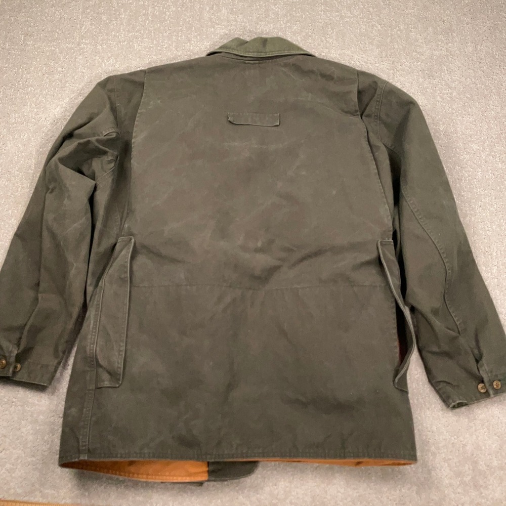 LL Bean Field Coat Mens L Olive Green Wool Liner Hunting Canvas Jacket USA VTG - Picture 12 of 13